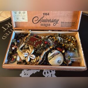 Vintage to Now Treasure Box with Assorted Jewelry